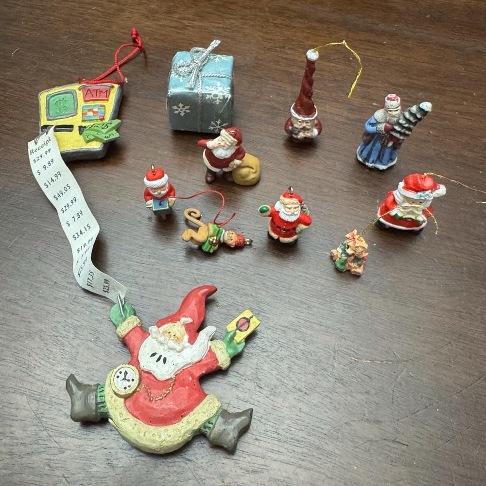 Lot of 9 Vintage Christmas Ornaments Decor Miniature